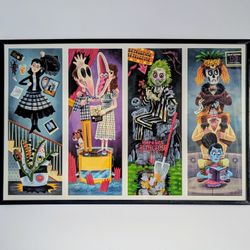 Haunted Mansion Stretching Portraits Beetlejuice Mashup Framed Art Print Luke Flowers 
