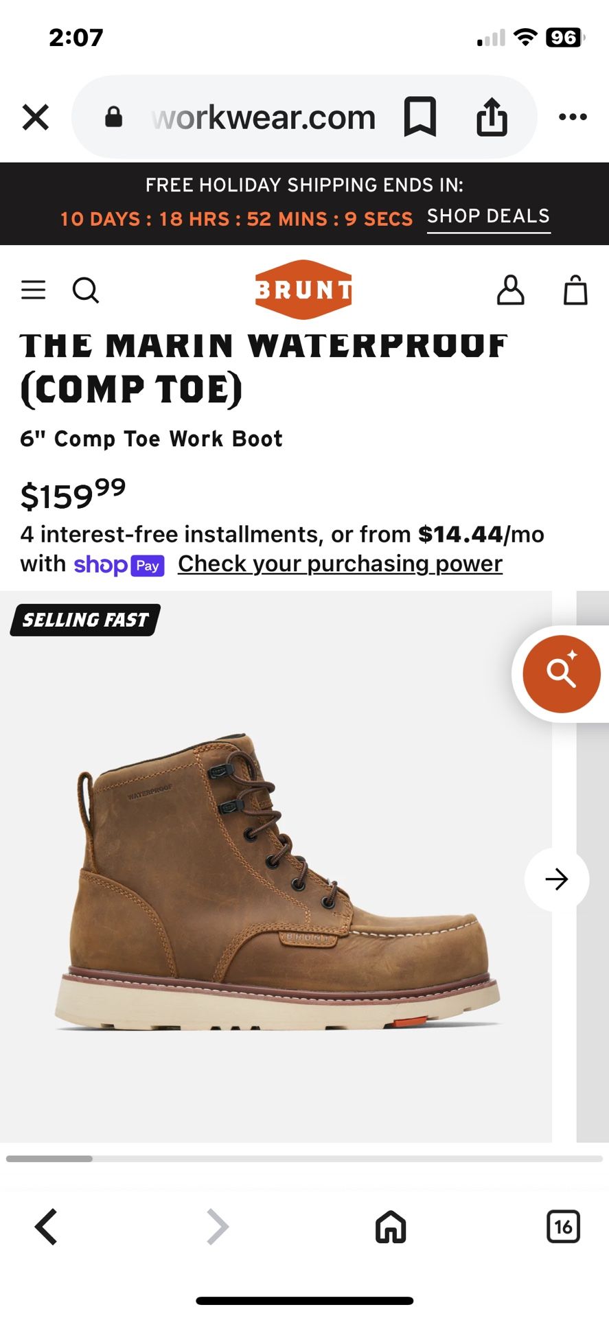 Men’s BRUNT Marin Work boots!!