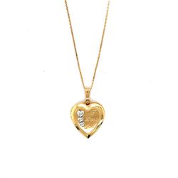 14K Gold Chain with Gold Filled Locket Necklace