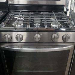 Gas Stove LG Black Stainless Steel 
