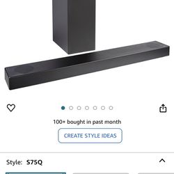 Open Box, Slightly Damaged, Working LG S75Q Soundbar System - Originally $345  It has a couple of dents as shown in the photos.  It works well.  Like 