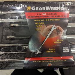 GEARWRENCH 9PC SAE XL X-BEAM COMBO RATCHET WRENCH SET