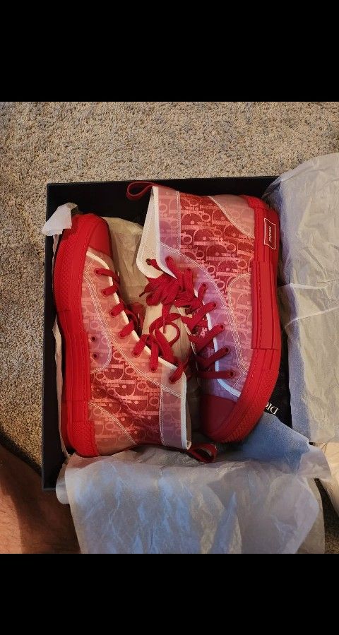Size 11.5 - Dior B23 High Dior Oblique - Red