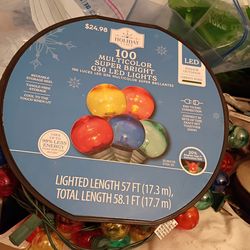 Brand new three reels of holiday time 100 multicolored super bright G30 LED lights three reels $75 for all three of them or $25 a PC firm price pick u