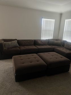 Brown couches