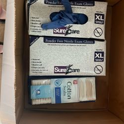 $5 No Latex Xl Gloves Non-Sterile Textured Beaded Cuff Single Use No Natural latex, cotton swabs clean organize store dust  power free Exam House Meta