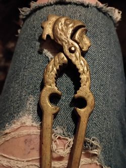 Solid Brass Nutcracker Jester Face Heavy 