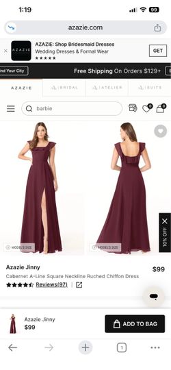 Azazie Jinny Cabernet Chiffon Bridesmaid Dress