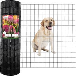 36 Inch x 100 Foot, 2 Inch x 3 Inch 16GA, Garden Border Fencing Roll Vinyl Coating Metal Wire Mesh for Yard Vegetable Plant Protection Poultry Netting
