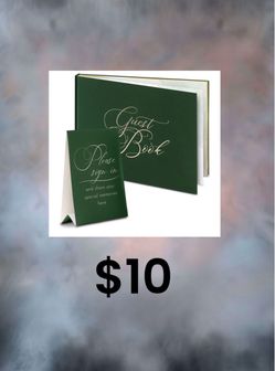 Green Guest Book with Sign-In Card