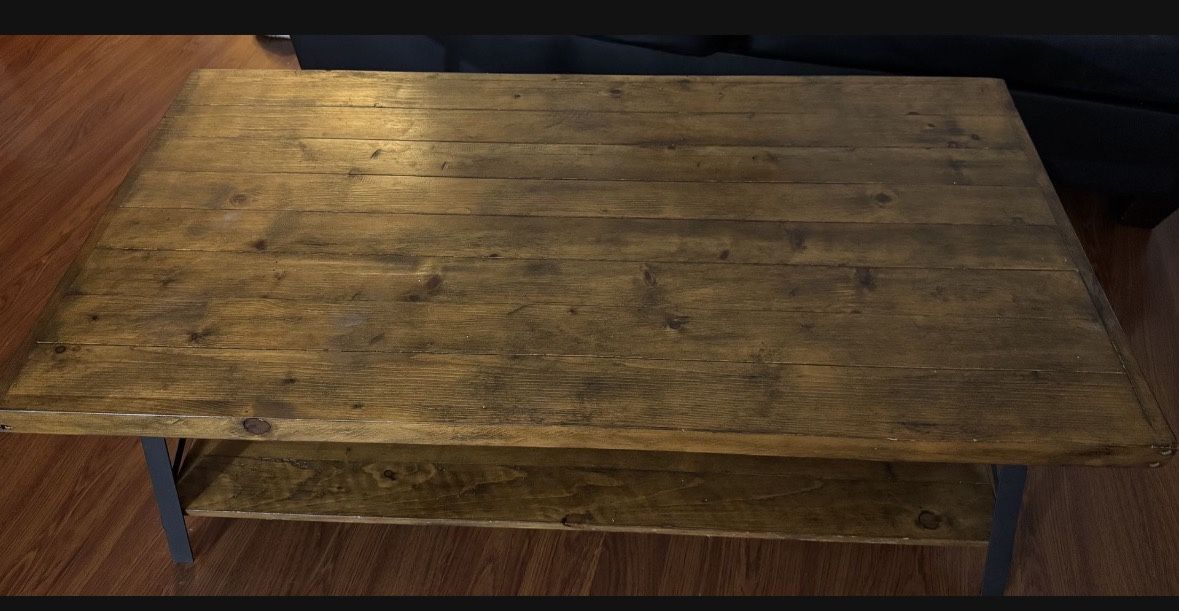 Wood coffee table