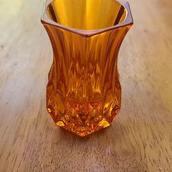 Beautiful Vintage Orange Glass Bud Vase