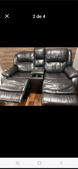Leather, Black couches
