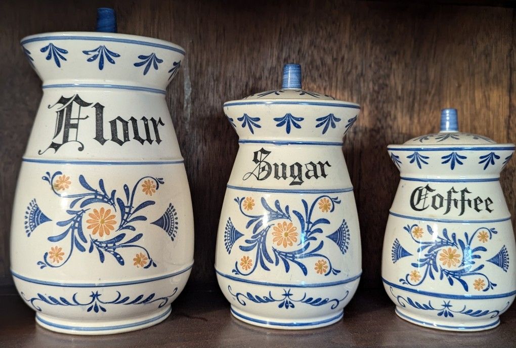 1950s Royal Blue Sealy Onion Heritage Canister Set