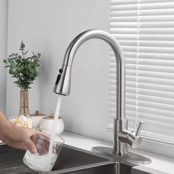 Kitchen Faucet with Pull Down Sprayer  GoldAnd Nickel K3