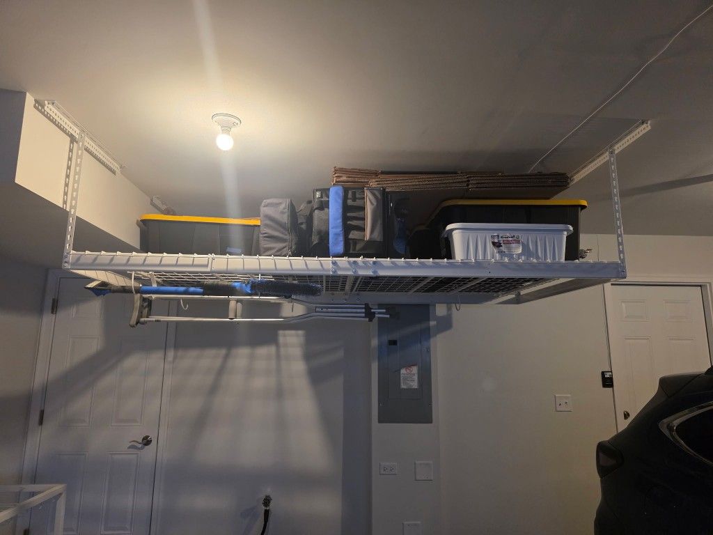 SafeRacks 4x8 Overhead Garage Storage Rack - White