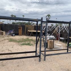 Two Sturdy Heavy Metal Shelving Units