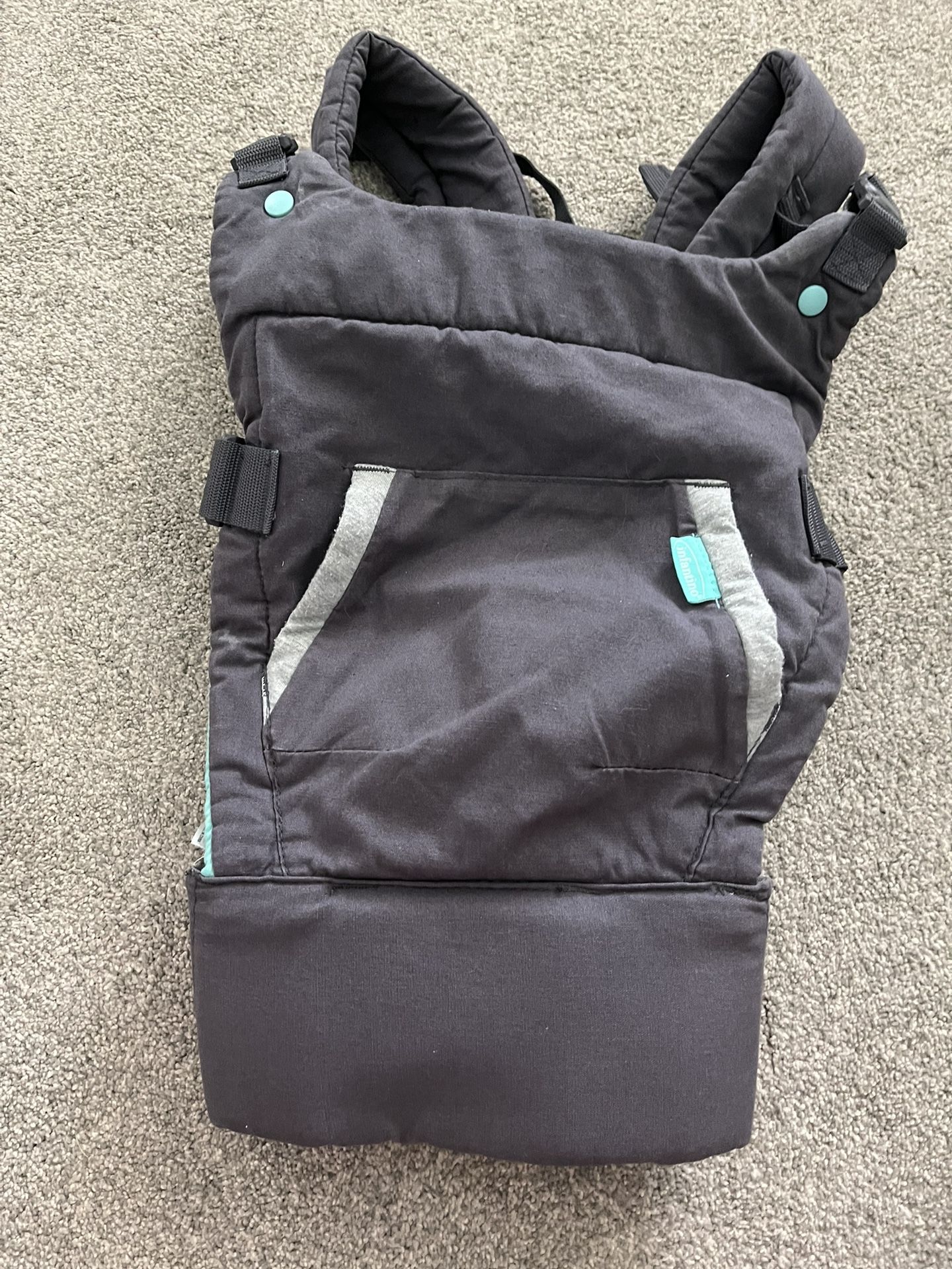 INFANTINO GRAY & AQUA BLUE CUDDLE UP BABY / INFANT CARRIER