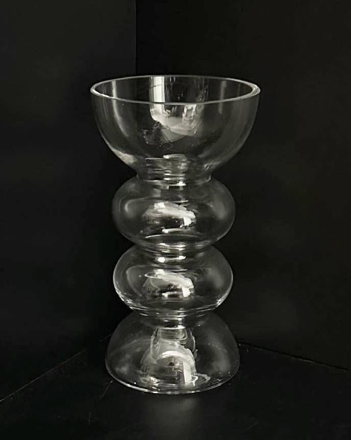 Bubble Glass Pillar Candle Holder Modern Vase Decor Funky Drink Glass