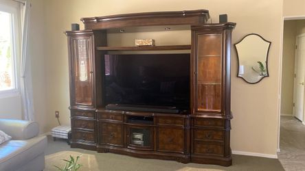 Large Wood Entertainment Center Wall Unit