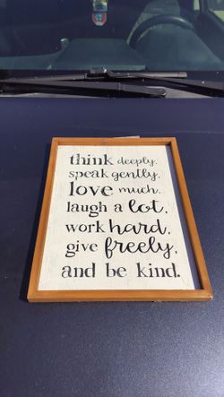 Wood framed wall decoration