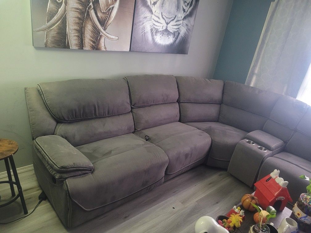 Reclinable Grey Couch