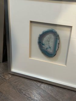 Framed Blue Agate Slice Wall Art