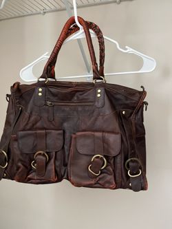 Vintage Genuine Leather Bag | Boho Leather Purse | Brown Tote - $50