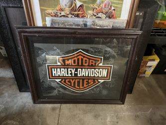 HARLEY DAVIDSON FRAMED JIGSAW PUZZLE PERFECT FOR MAN CAVE DECORATION