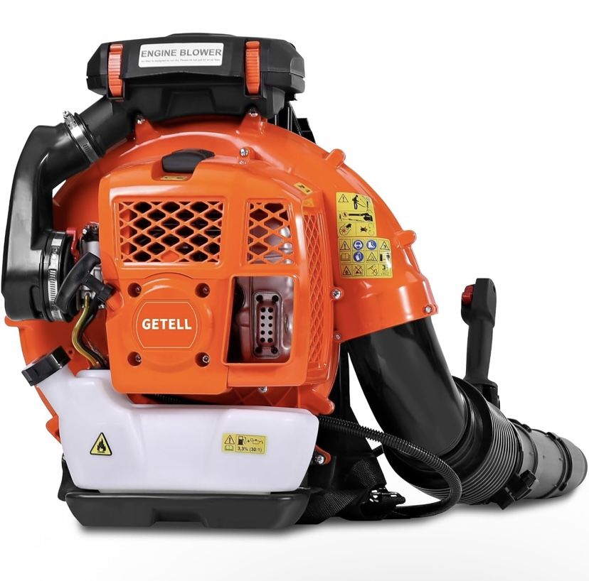 80cc Gas Backpack Leaf Blower, 900CFM 206MPH 2-Stroke Engine