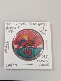 Chipco Reno Hilton Splash $5 1994 Collectors Series poker chip