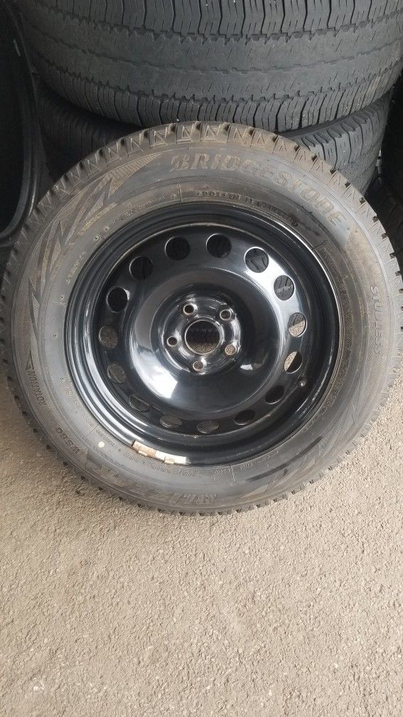 Chevy Cruze 5x105 Rims With Blizzak Snow Tires