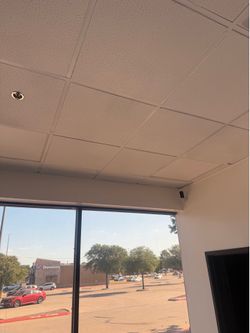 Ceiling tile and comercial door