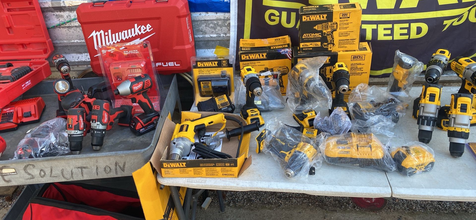 New tools, in good condition. Prices vary, ranging from $50 -$ 99 to $580 . There is a one month warranty , the money is not returned, only credit