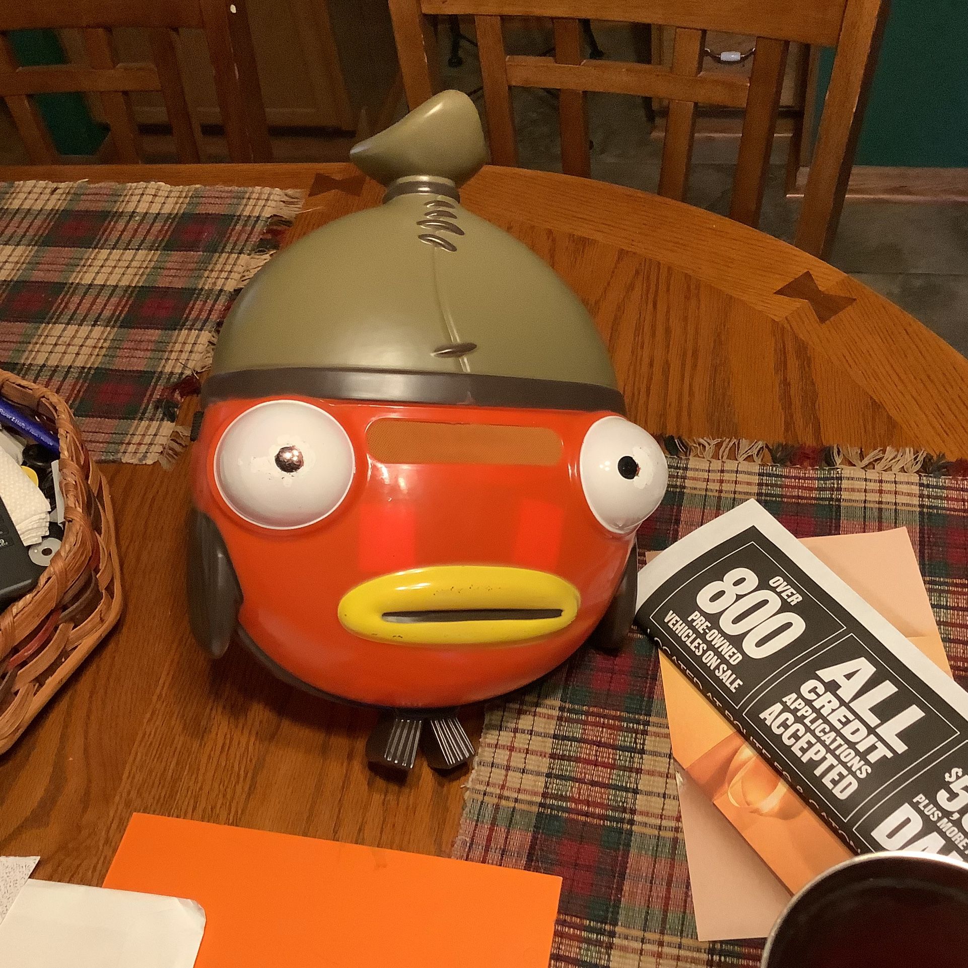 Fortnite Fishstick Face Mask costume Halloween Cosplay 2021 in excellent condition Face strap and padding all in place and working