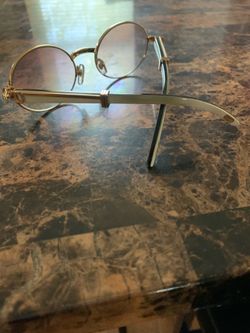 White & Gold Cartier Glasses (55-22)