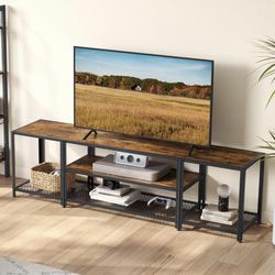 Modern TV Stand for TVs up to 75 Inches, 3-Tier Entertainment Center, Industrial TV Console Table with Open Storage Shelves, for Living Room, Bedroom,