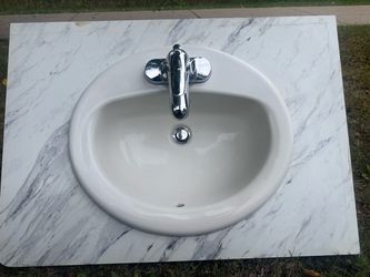 30” Bathroom Sink with Marble Vanity Top