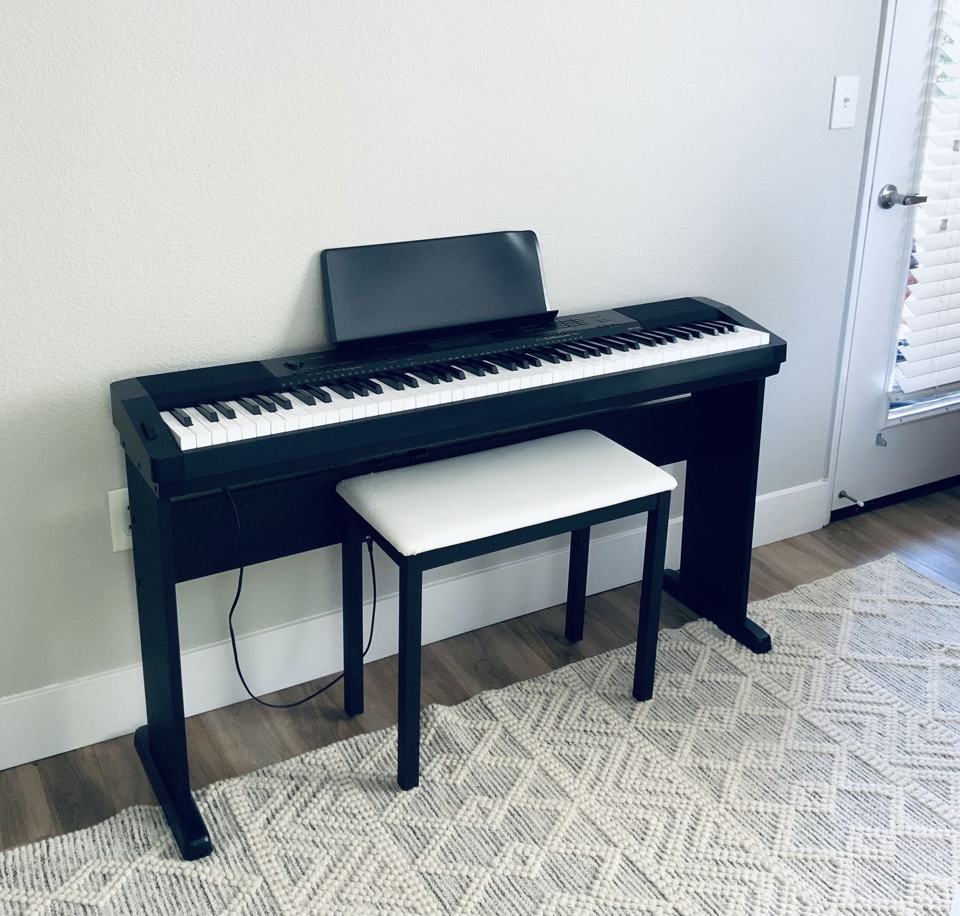 Casio CDP-230R 88 Key Digital Piano with Stand, Bench, Sustain Pedal
