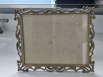 Vintage Metal Art Deco Photo Frame, 8" x 10"
