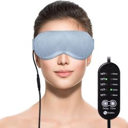 Kimkoo Heated Eye Mask, USB Wearable Dry Eye Relief Mask Hot Compress with 5 Heat and Time Settings
