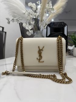 Saint Laurent Sunset Bag Gold And Beige
