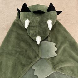 Super Soft Dino Fleece Hooded Blanket
