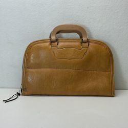Vintage Tan Leather Document Case Portfolio Bag w/ Fleece Lining - Storage A-7