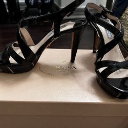 PRADA Heel Sandals Black Vintage 