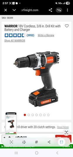 Warrior 18V Cordless Drill Kit