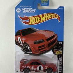Hot Wheels Nissan Skyline GT-R R34 Red Need For Speed Edition Night Burnerz G50