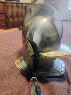 Vintage old medieval helmet very heavy