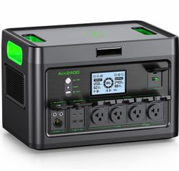 2400W Portable Power Station 1843Wh Solar Generator LiFePO4 Battery Power Bank Station PD100W USB-C & 4 AC Outlets for RV Camping Home Emergency UPS B