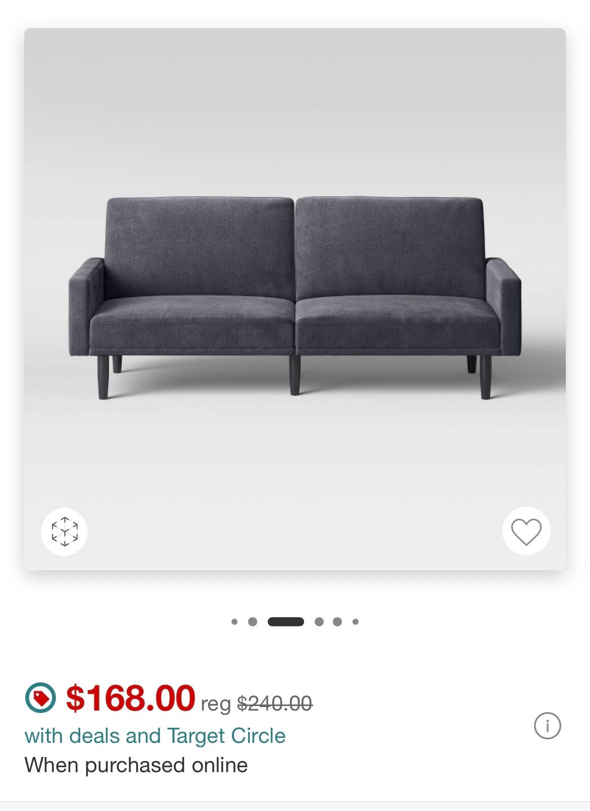 Futon With Arms, Room Essential, New In Box